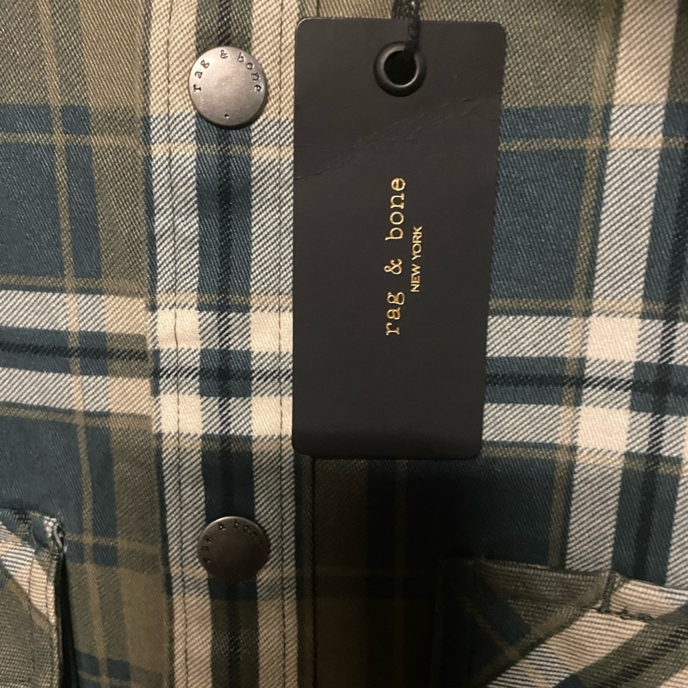 Rag & Bone Men’s Plaid Engineered Jack Snap Flannel Shirt - Picture 5 of 15